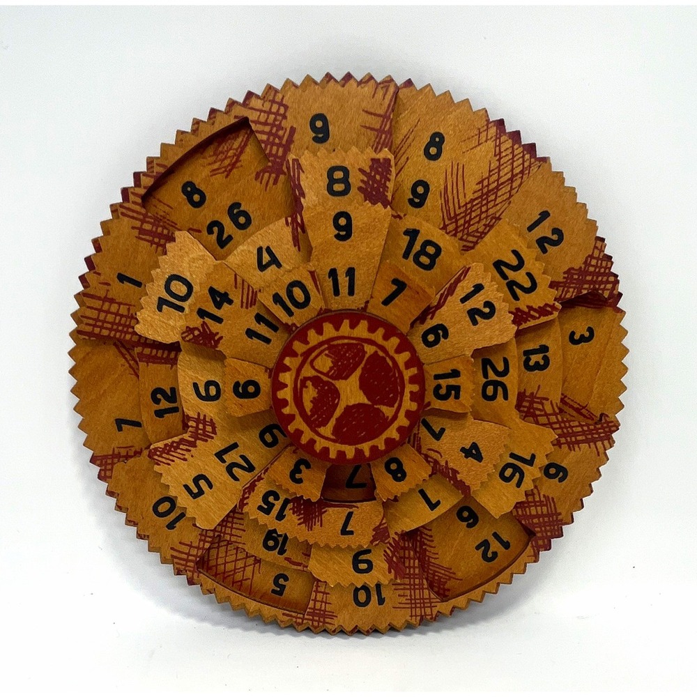 True Genius Greek Computer Wooden Brain Teaser Puzzle Math Theme Brown/Red